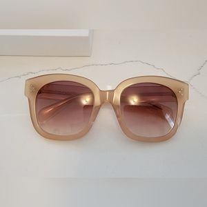 Celine Oversized S002 Sunglasses in Acetate Milky Hazelnut
